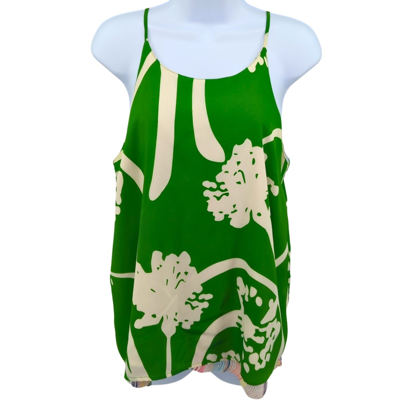 Anthropologie Porridge Blouse Womens Medium Green Floral Top Boho Preppy Flowy
